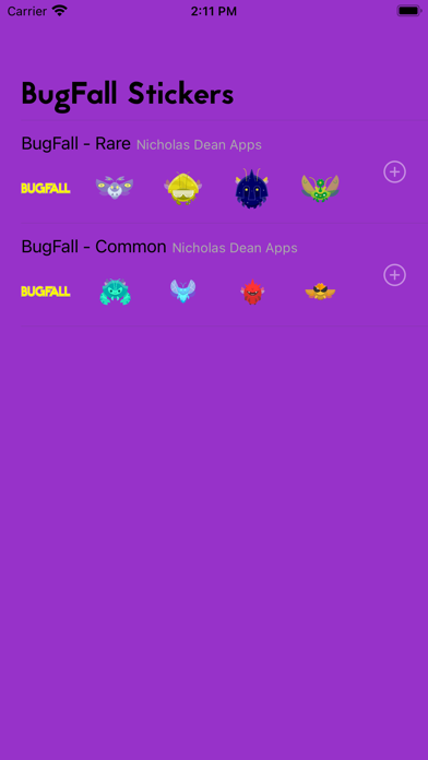 BugFall Stickers for WhatsApp