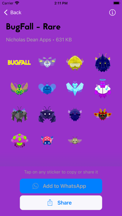 BugFall Stickers for WhatsApp