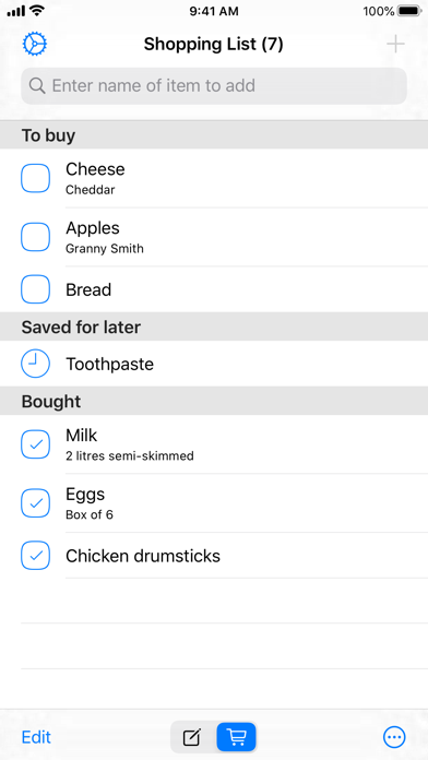 Easy Shopping List