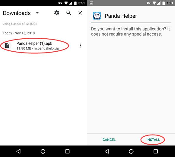 download panda helper apk and install it