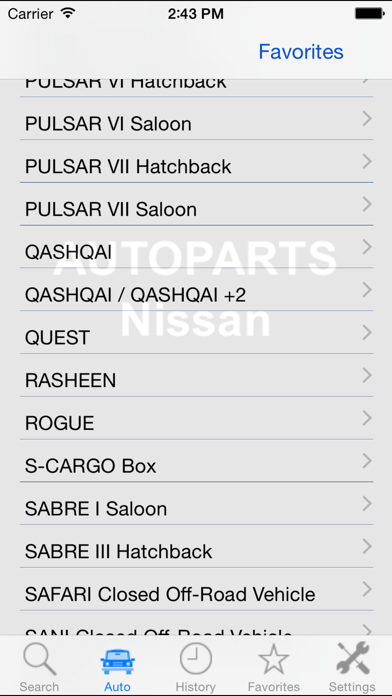 Autoparts for Nissan