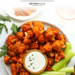 air fryer buffalo cauliflower pin for pinterest.