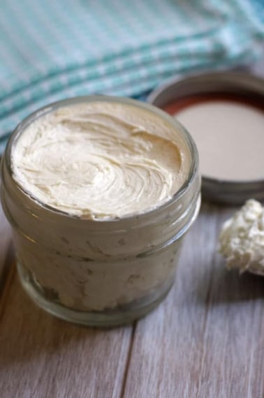 Two ingredient lotion in a jar closeup