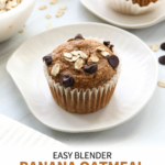 banana oatmeal muffins pin for pinterest.