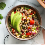 quinoa black bean salad pin for pinterest.