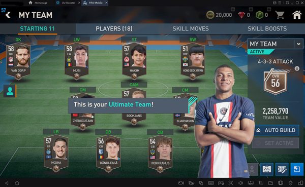 build your team in FIFA Sccoer