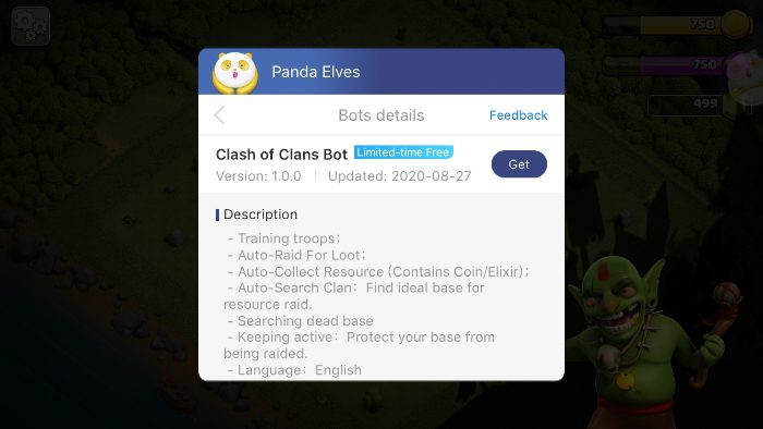 click the Panda COC Bot