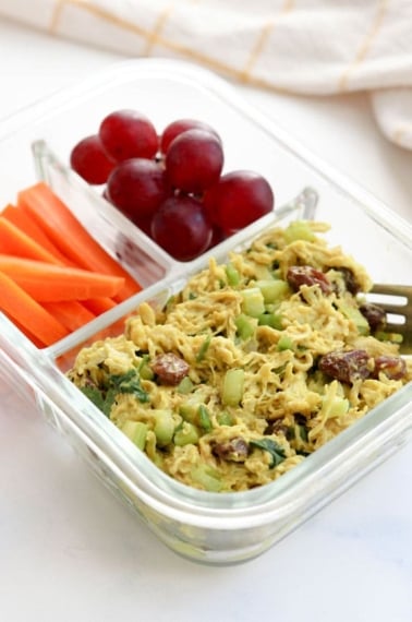 curried chicken salad in lunch box