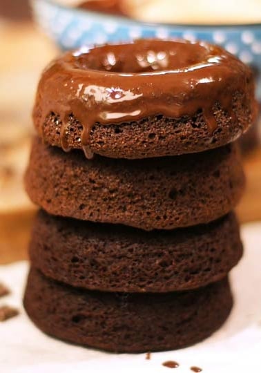 Glazed chocolate donuts