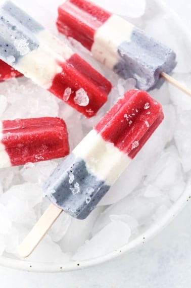 red white and blue ice pops