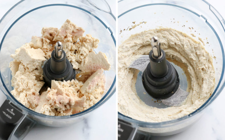 vegan ricotta ingredients in food processor