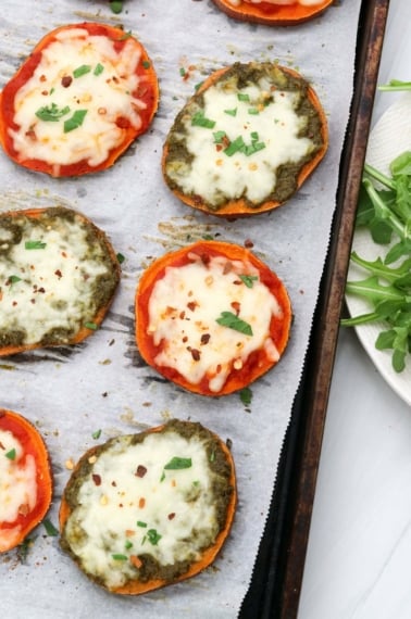 sweet potato pizza finished on pan