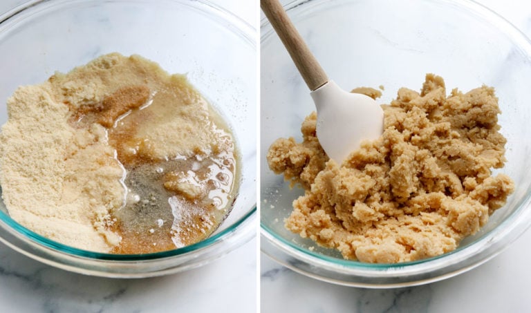 wet ingredients added in to make batter