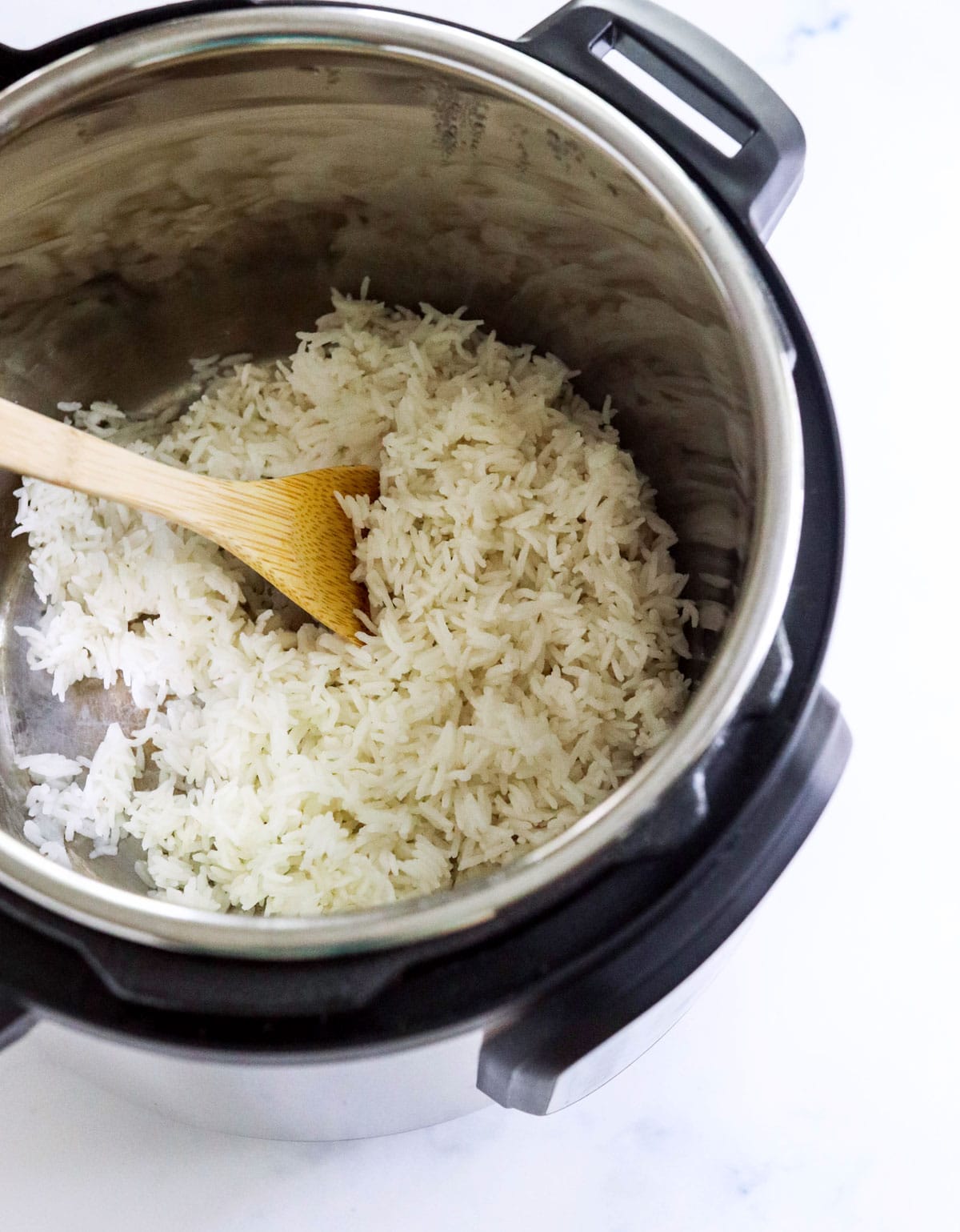 cooked white rice in the Instant Pot