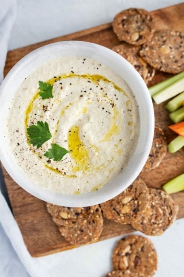 zucchini hummus in a bowl